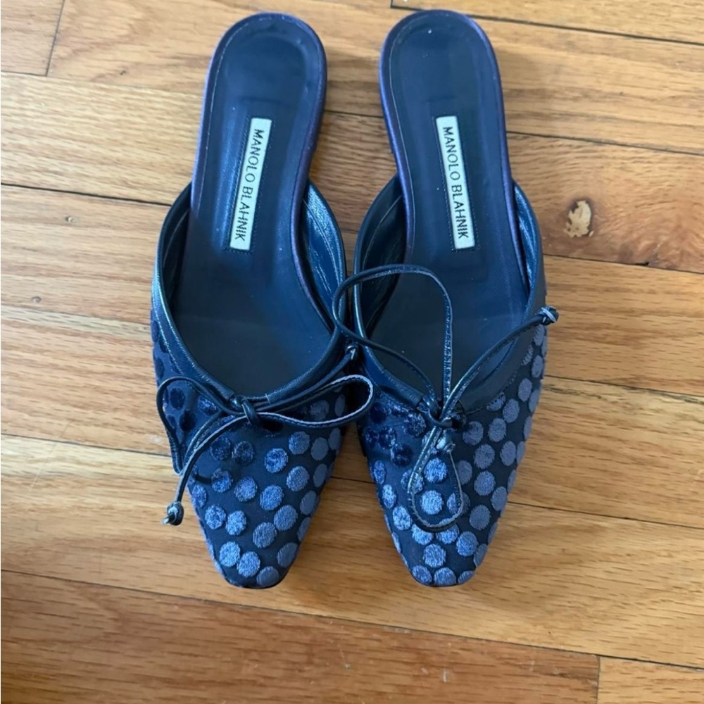 Manolo Blahnik rare blue slides
